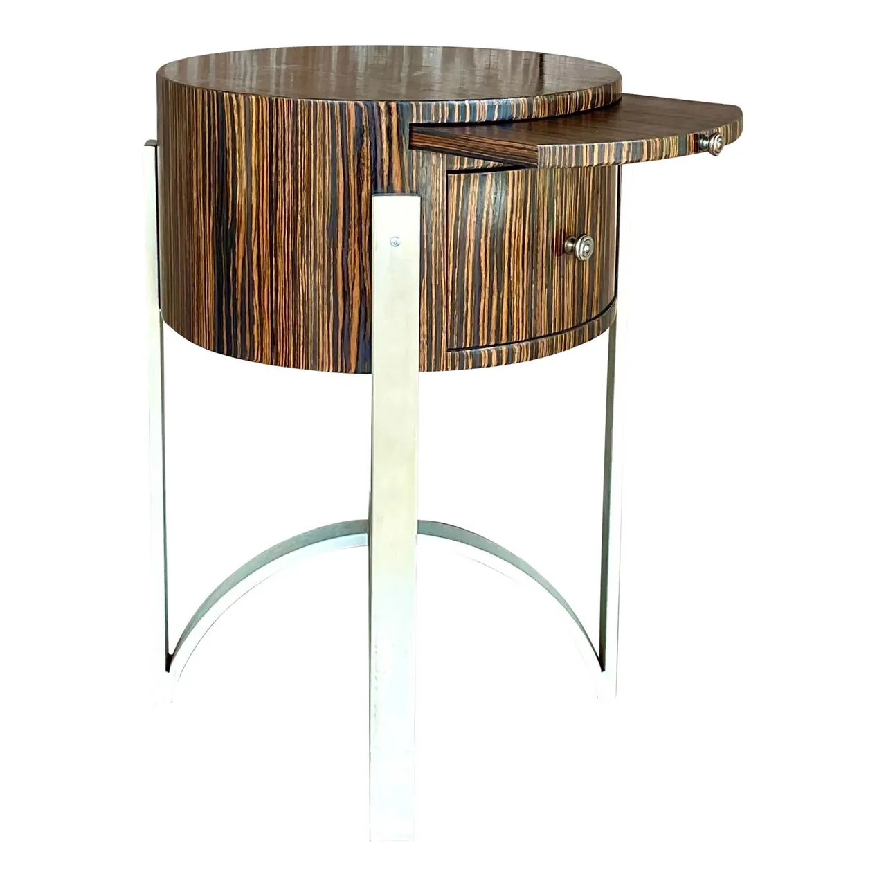 Vintage Contemporary Michael Berman Zebra Wood Side Table