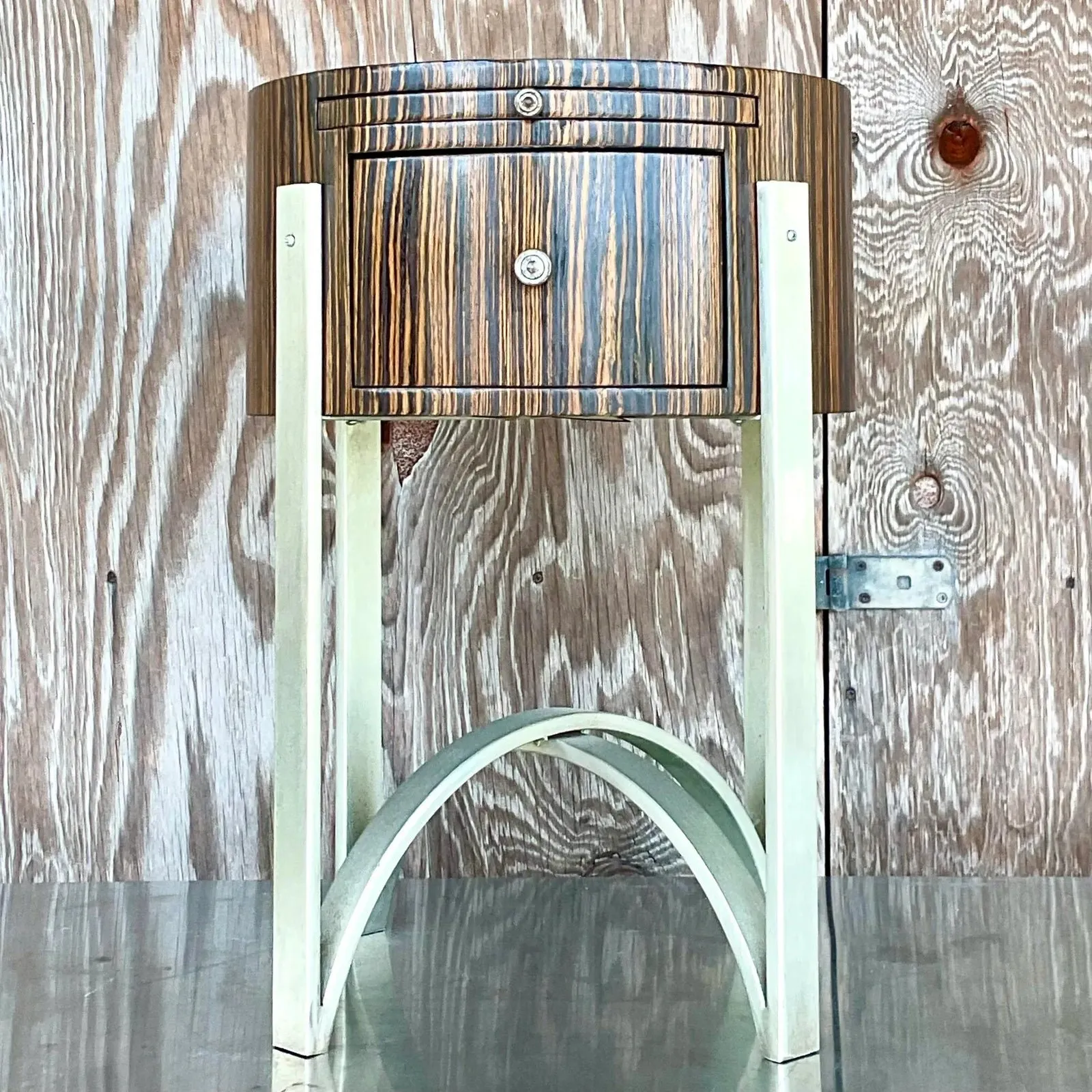 Vintage Contemporary Michael Berman Zebra Wood Side Table — additional photo 3