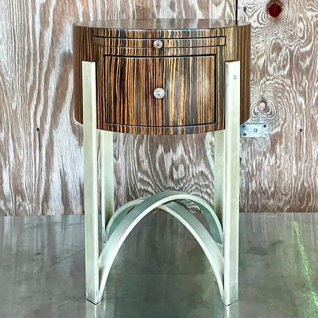 Vintage Contemporary Michael Berman Zebra Wood Side Table — additional photo 7