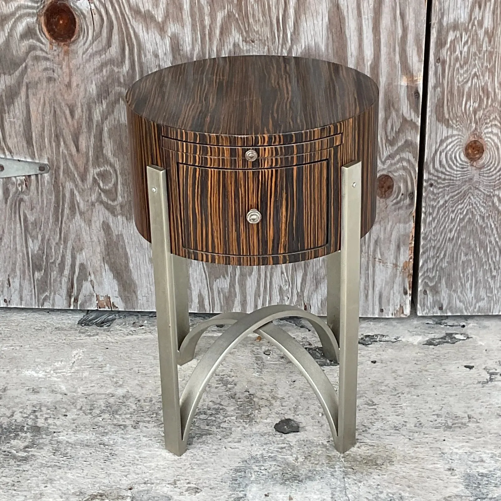 Vintage Contemporary Michael Berman Zebra Wood Side Table — additional photo 4