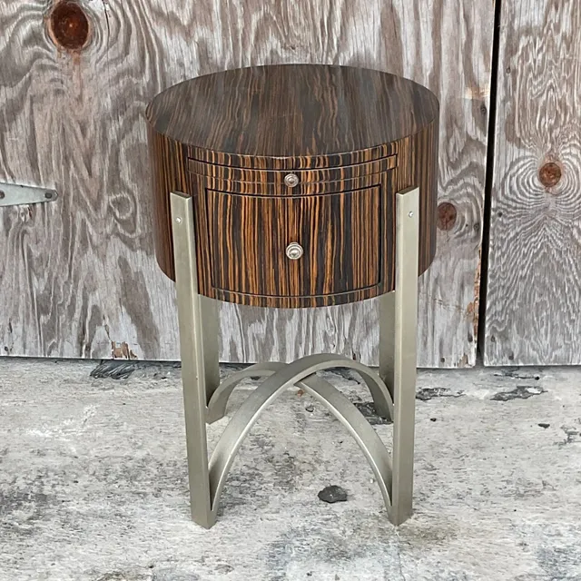 Vintage Contemporary Michael Berman Zebra Wood Side Table — additional photo 4