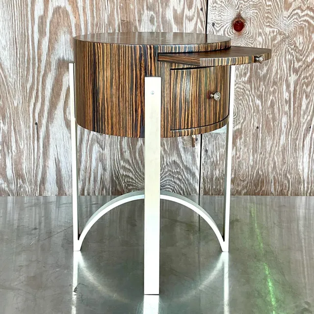 Vintage Contemporary Michael Berman Zebra Wood Side Table — additional photo 5