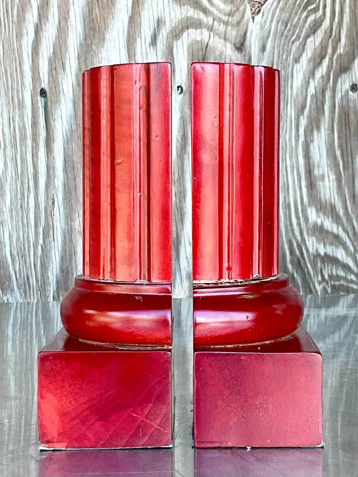 Vintage Contemporary Carved Column Bookends- a Pair — additional photo 7