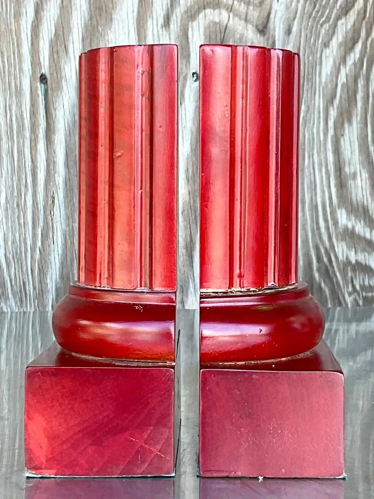 Vintage Contemporary Carved Column Bookends- a Pair — additional photo 1