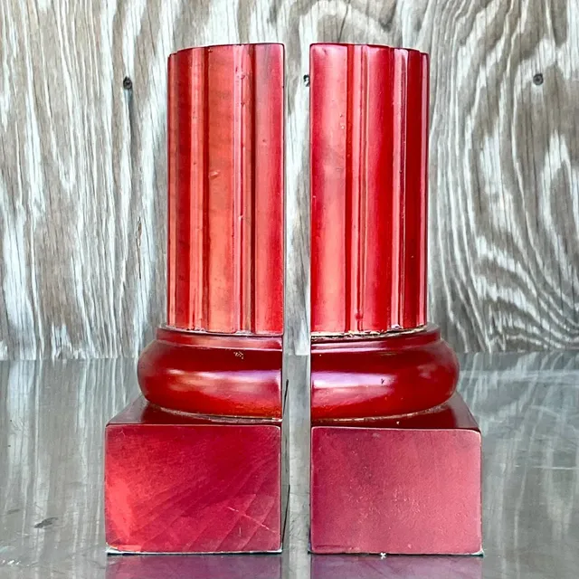 Vintage Contemporary Carved Column Bookends- a Pair — additional photo 4