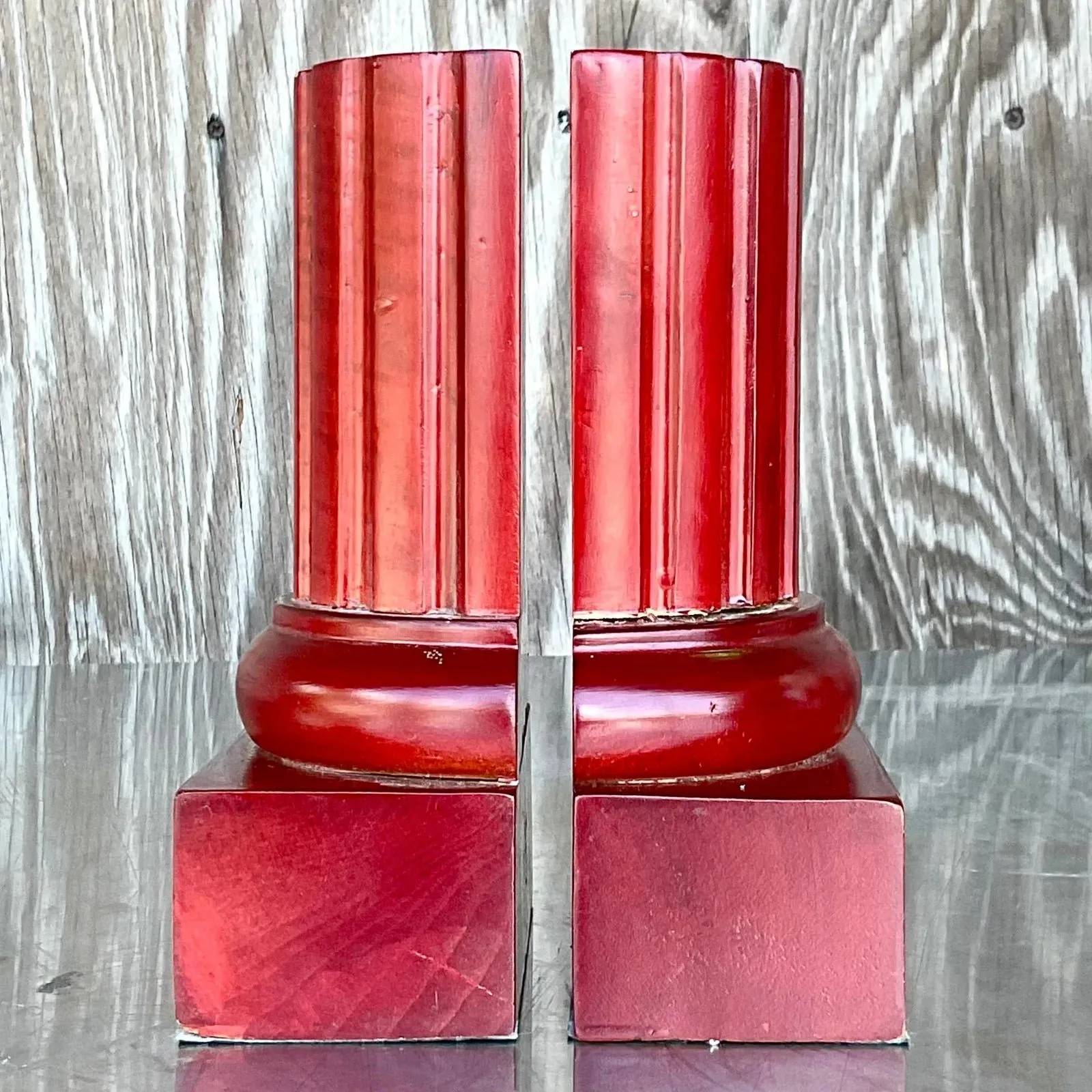 Vintage Contemporary Carved Column Bookends- a Pair — additional photo 5