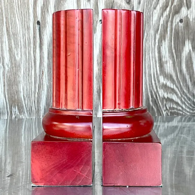 Vintage Contemporary Carved Column Bookends- a Pair — additional photo 5