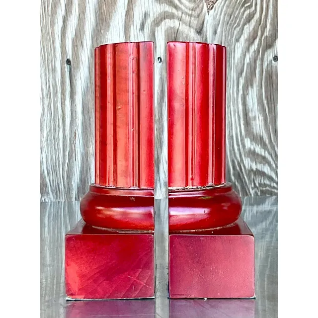 Vintage Contemporary Carved Column Bookends- a Pair — additional photo 6