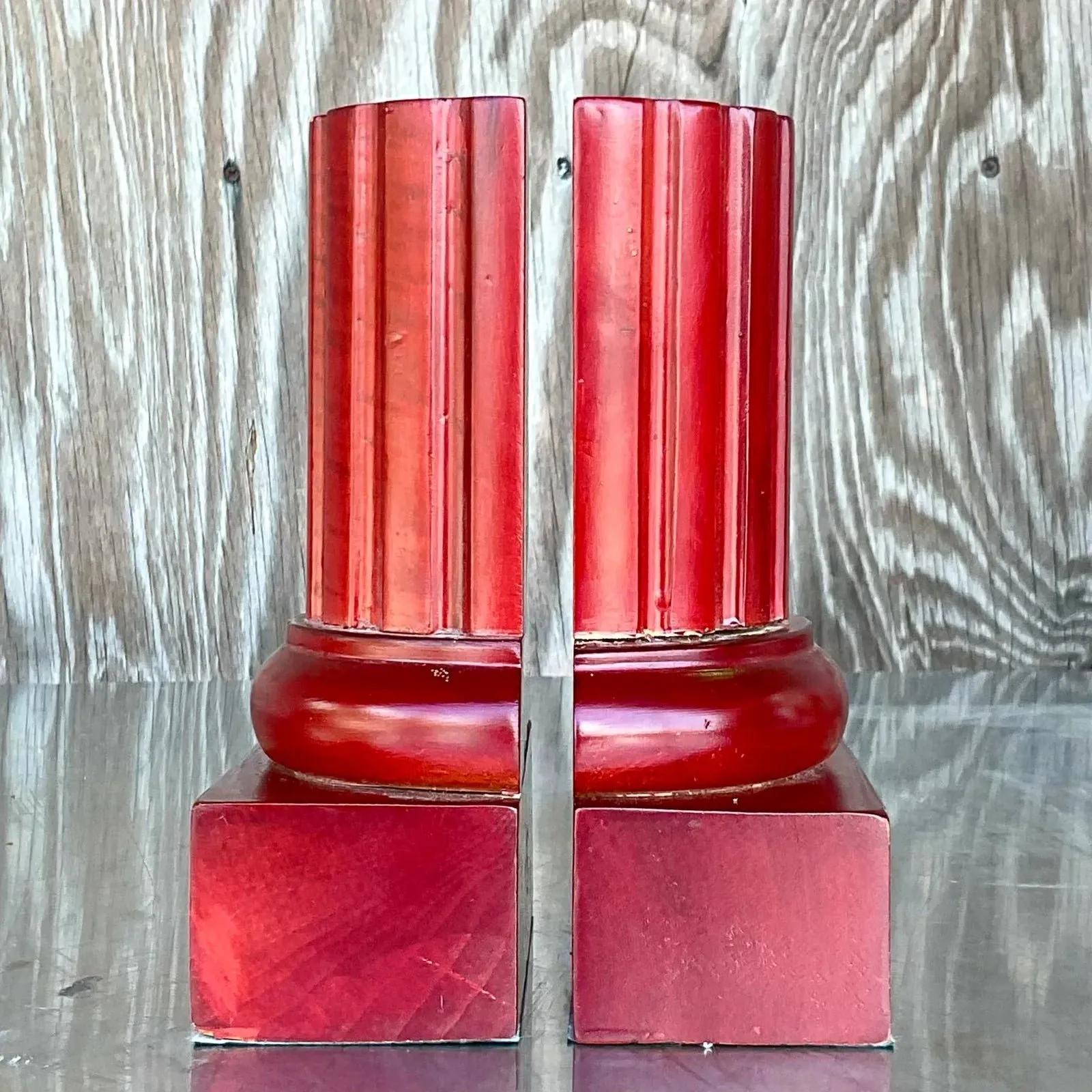 Vintage Contemporary Carved Column Bookends- a Pair — additional photo 7