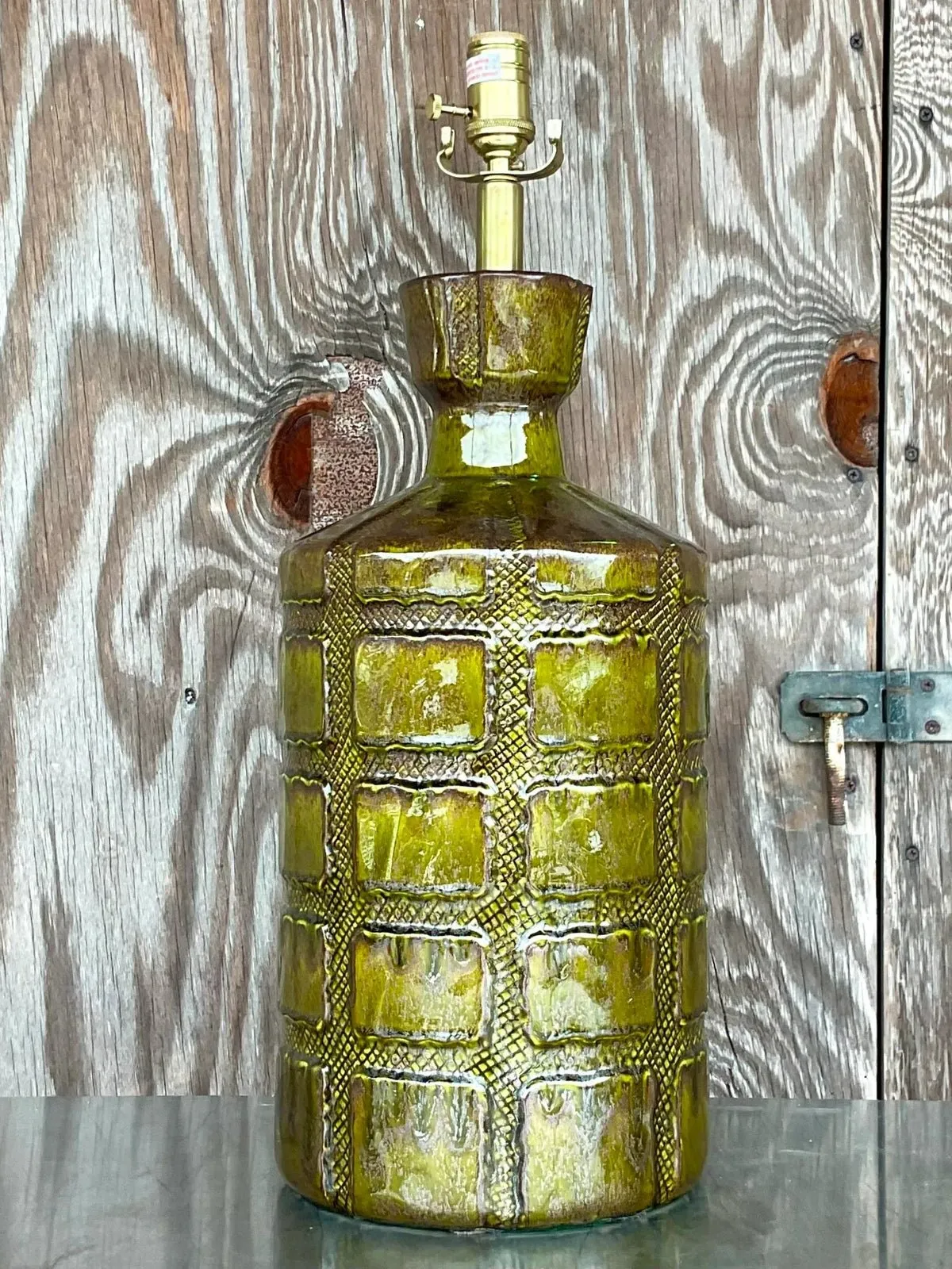 Green MCM Glazed Ceramic Lamp