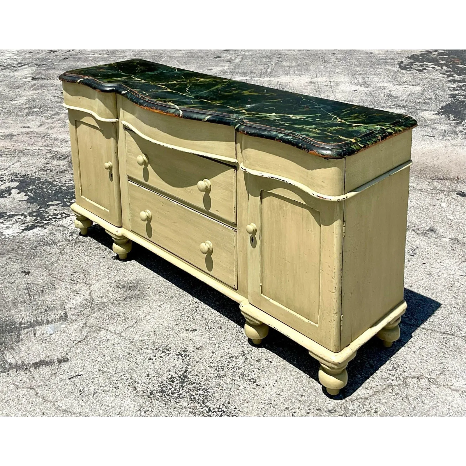 Vintage Regency Hand Painted Credenza
