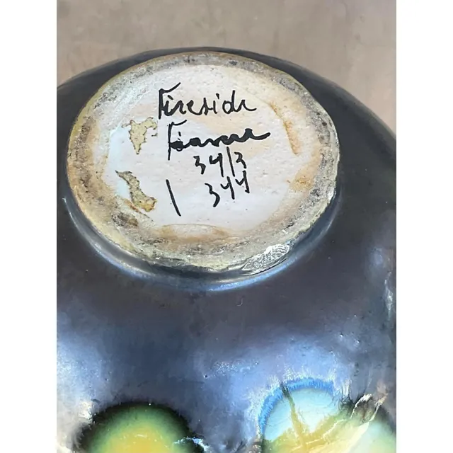 Vintage Boho Signed French Glazed Ceramic Vase — additional photo 7