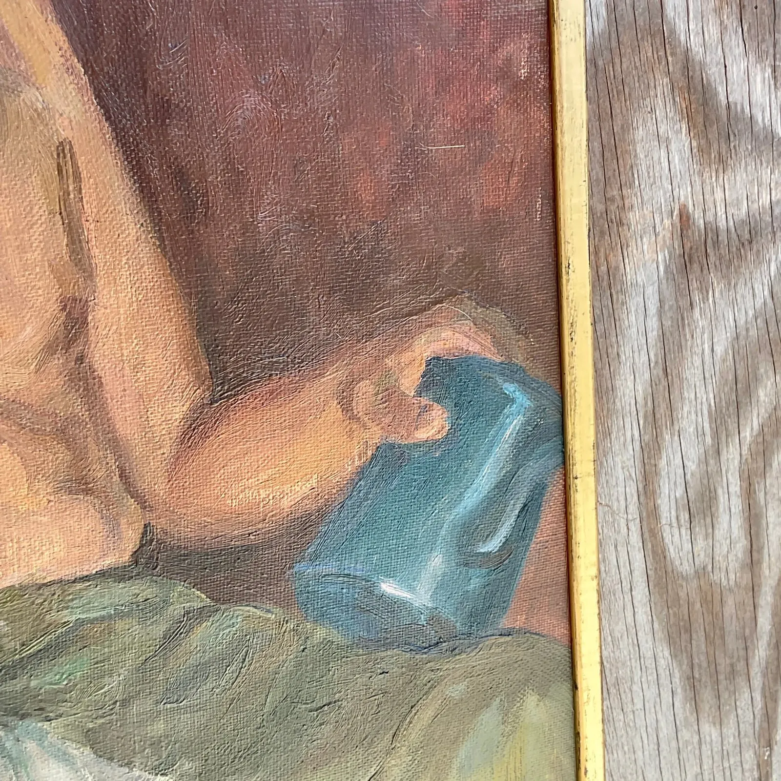 Vintage Boho Signed Original Oil Portrait of Man — additional photo 5