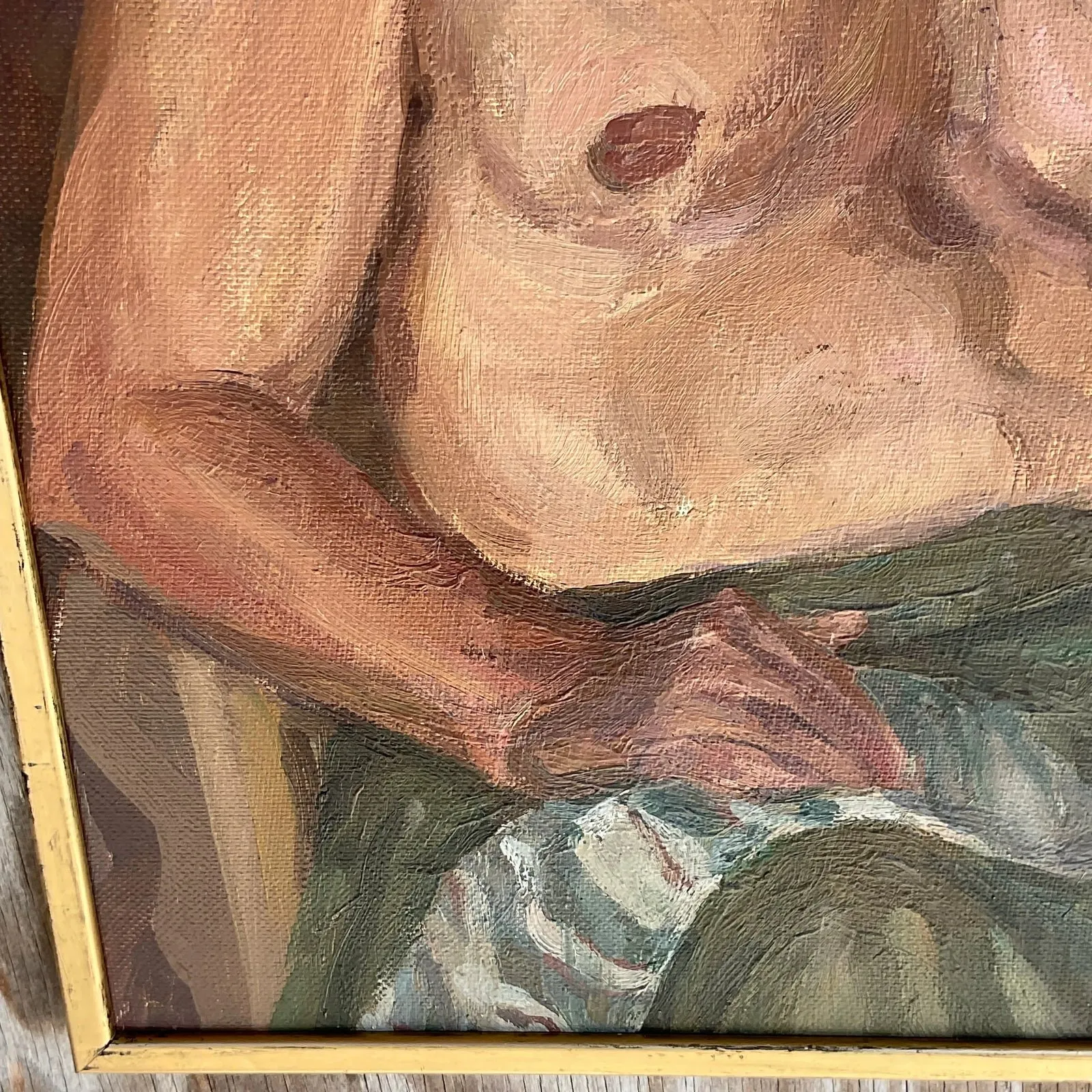 Vintage Boho Signed Original Oil Portrait of Man — additional photo 6