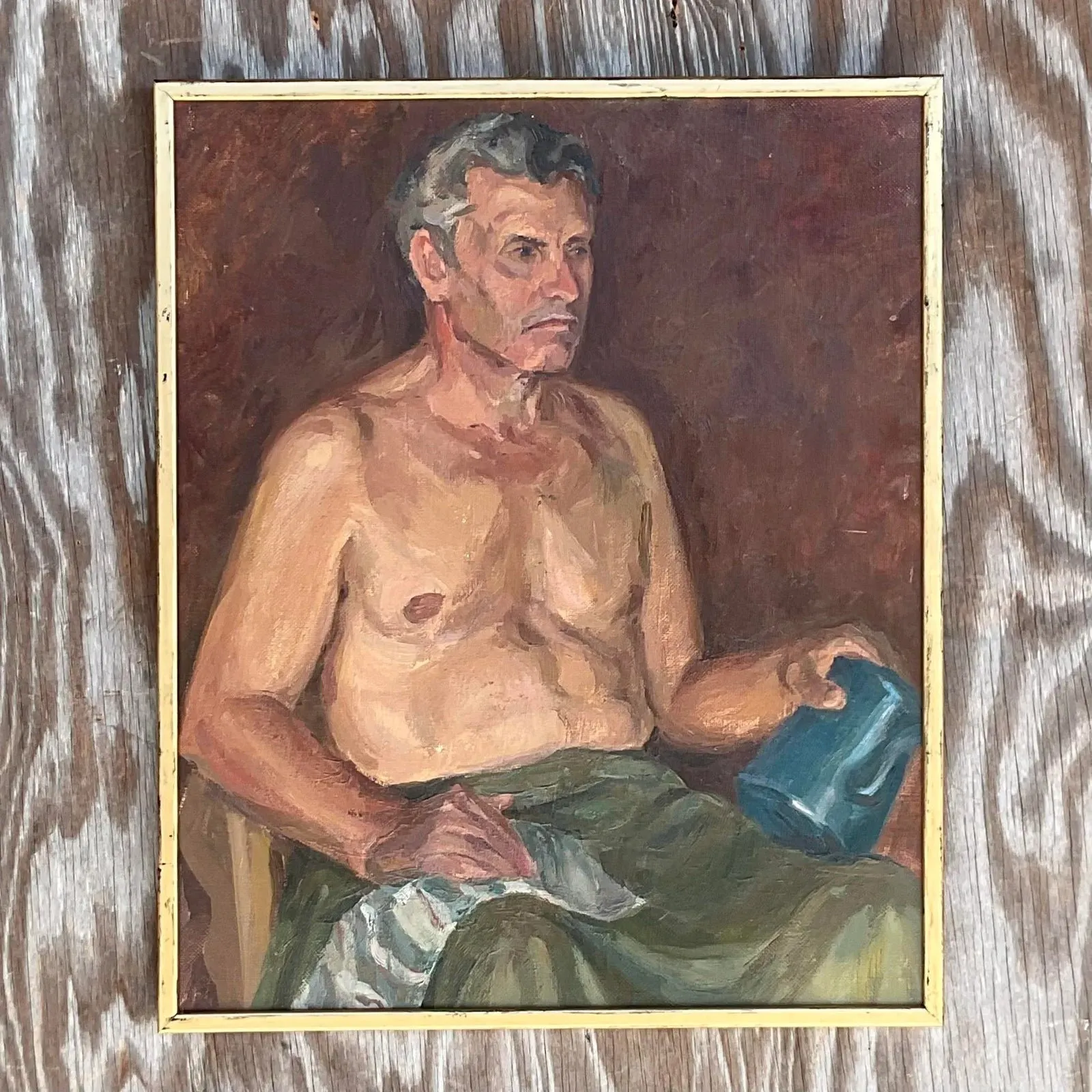 Vintage Boho Signed Original Oil Portrait of Man — additional photo 7