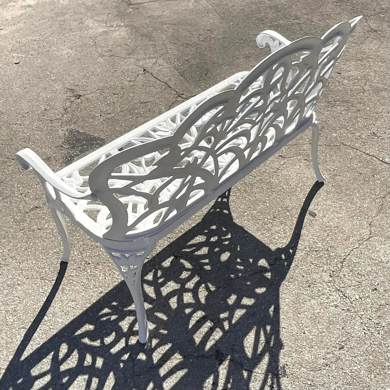 Vintage Coastal Cast Aluminum Settee — additional photo 4