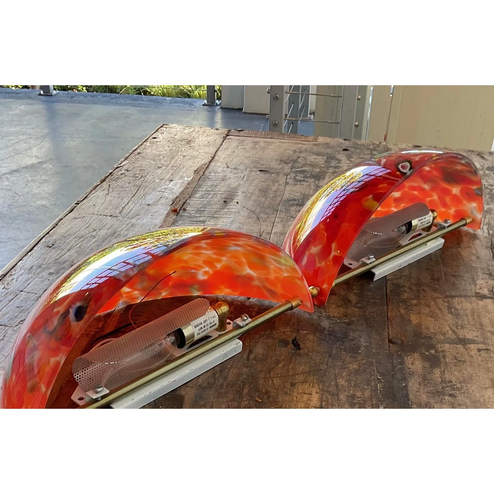 Vintage Italian Art Glass Light Sconce After Murano - A Pair — additional photo 6