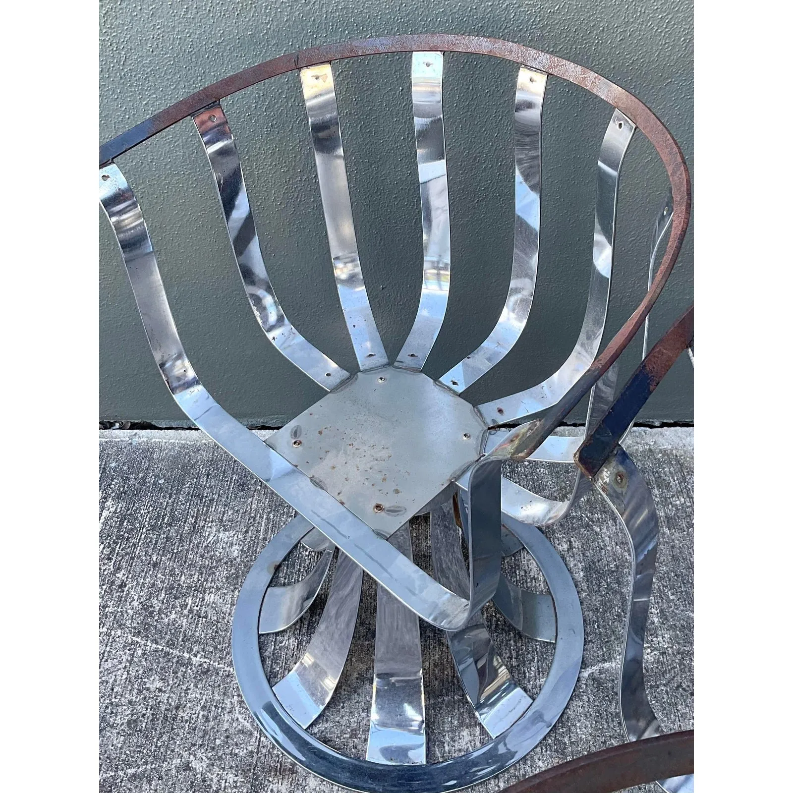 Vintage MCM Herbert Siegler for Russell Woodard Chrome Swivel Dining Chairs - Set of 4 — additional photo 6