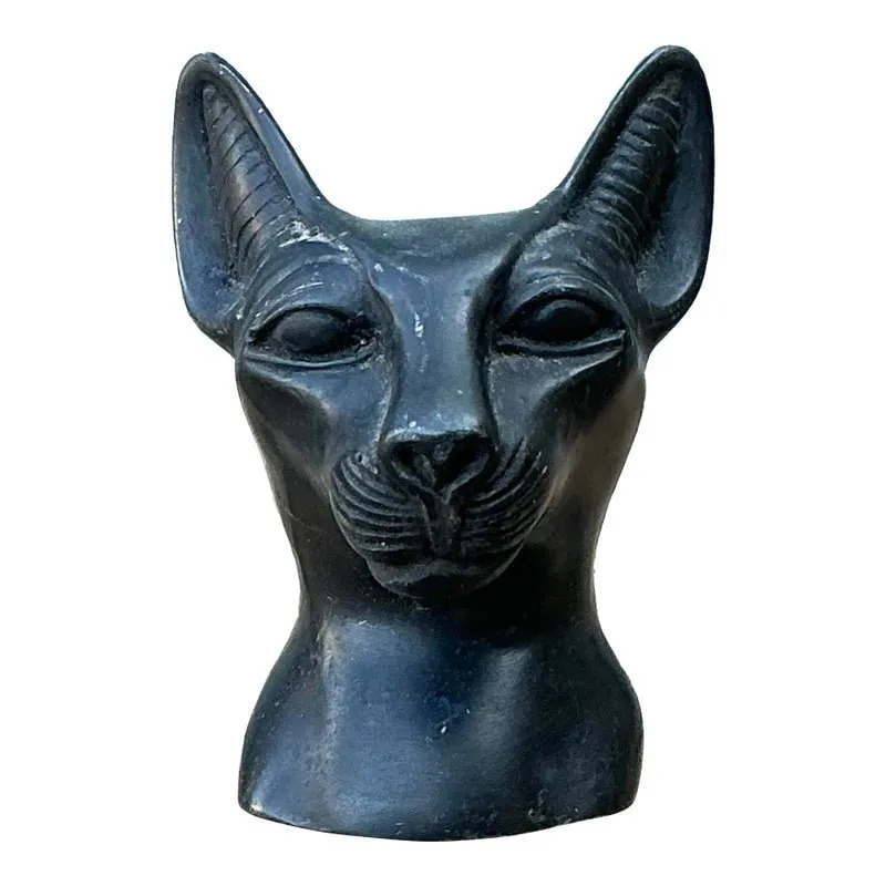 Vintage Metal Cat Head Paperweight — additional photo 1