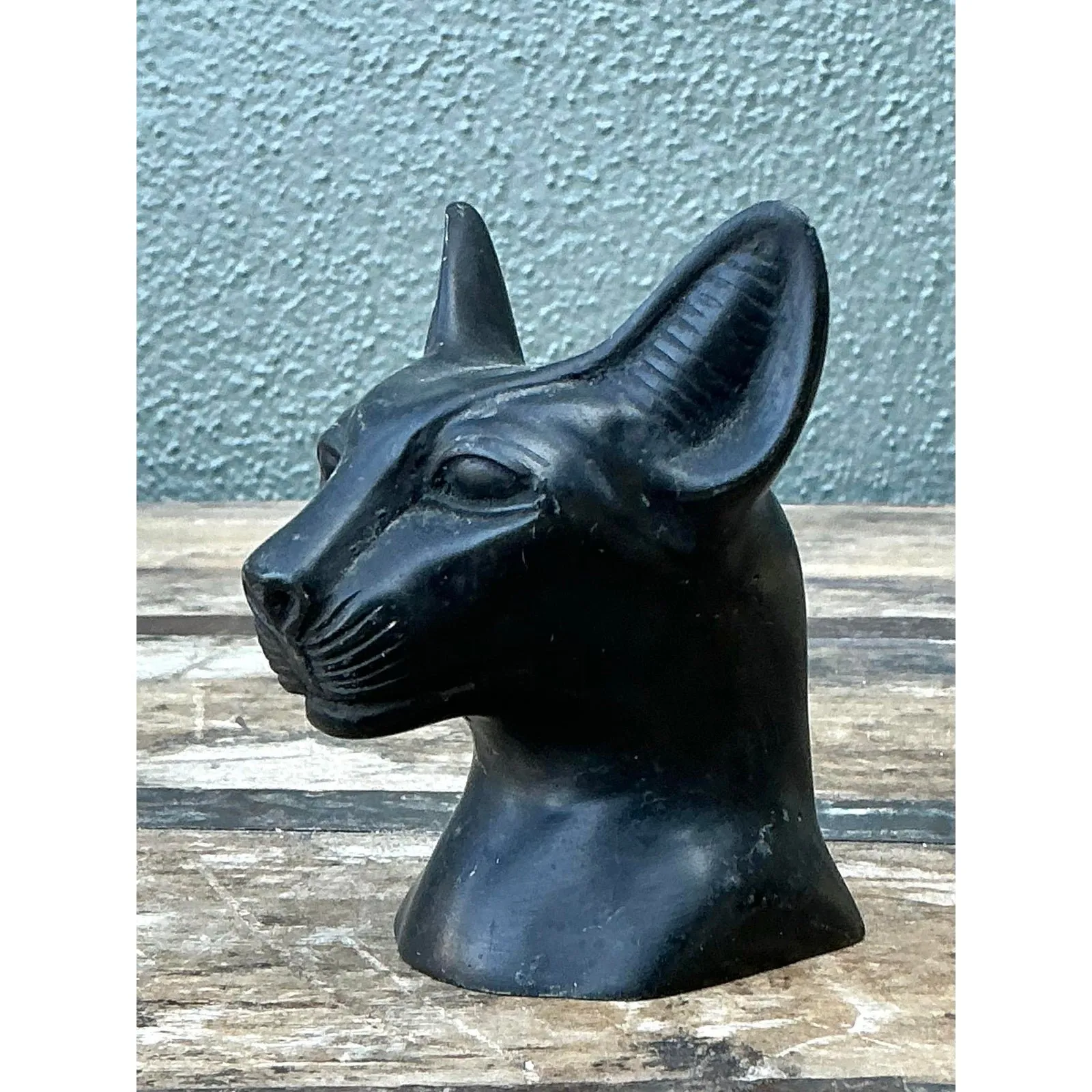 Vintage Metal Cat Head Paperweight — additional photo 4