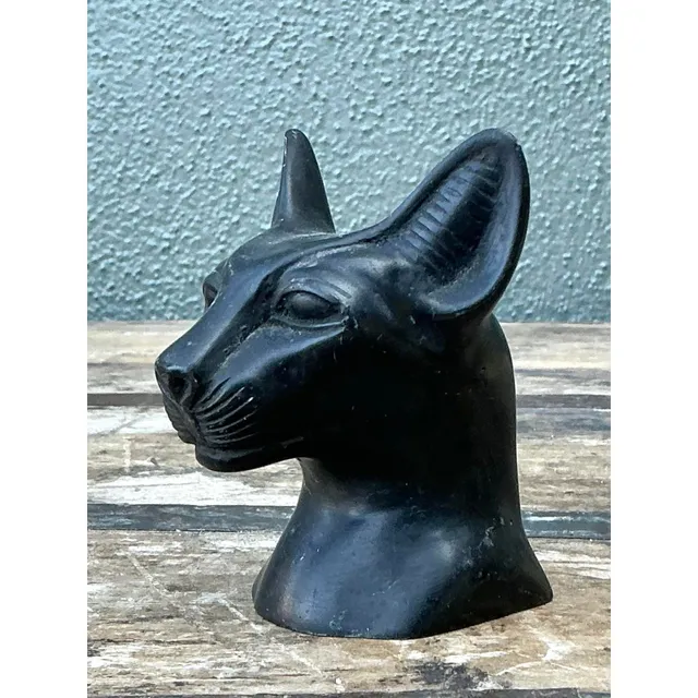 Vintage Metal Cat Head Paperweight — additional photo 4