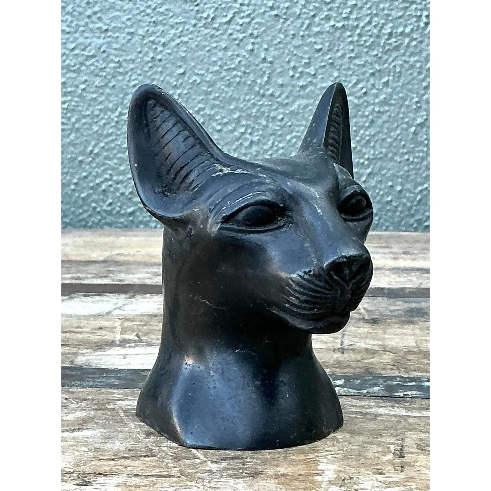 Vintage Metal Cat Head Paperweight — additional photo 5