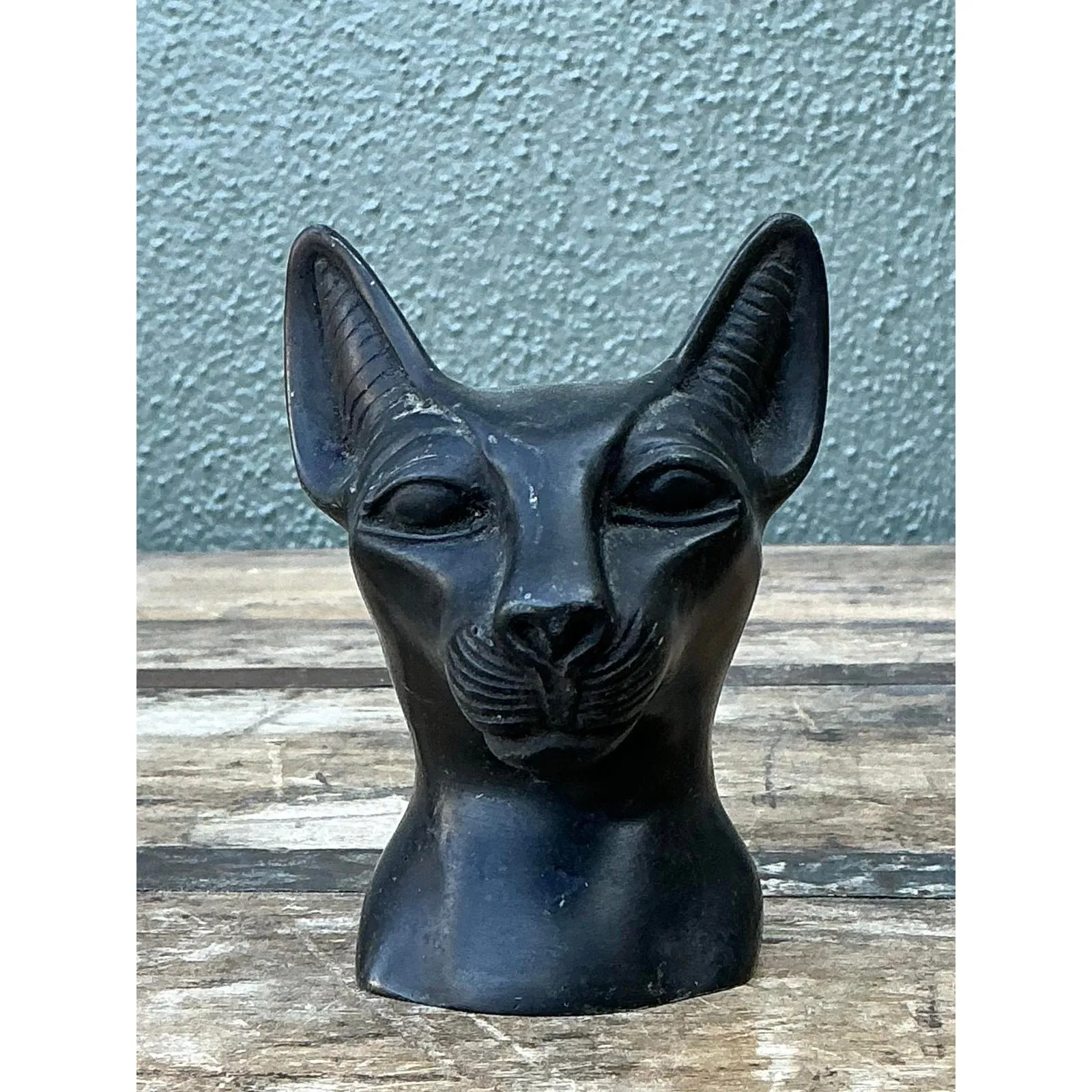 Vintage Metal Cat Head Paperweight — additional photo 7