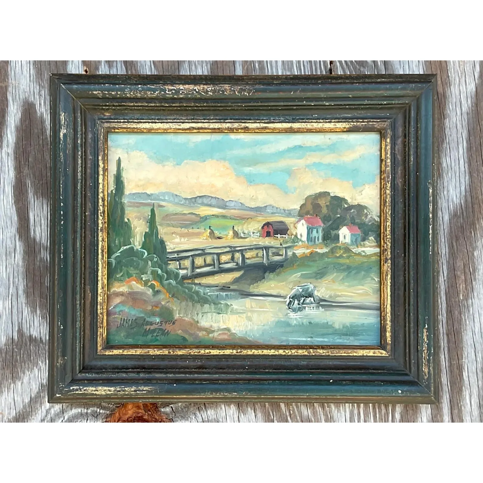 Vintage Boho Original Oil Painting Signed James Augustus McLean — additional photo 1
