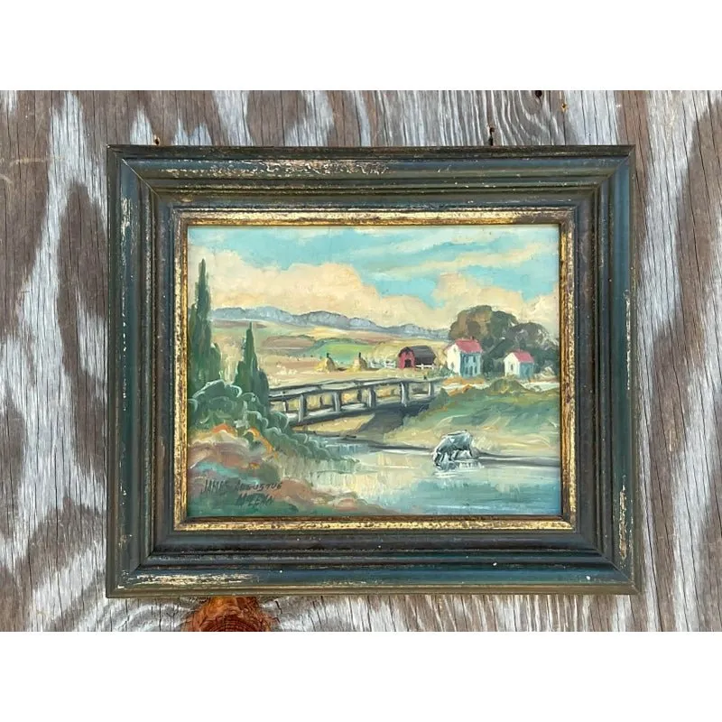 Vintage Boho Original Oil Painting Signed James Augustus McLean — additional photo 2