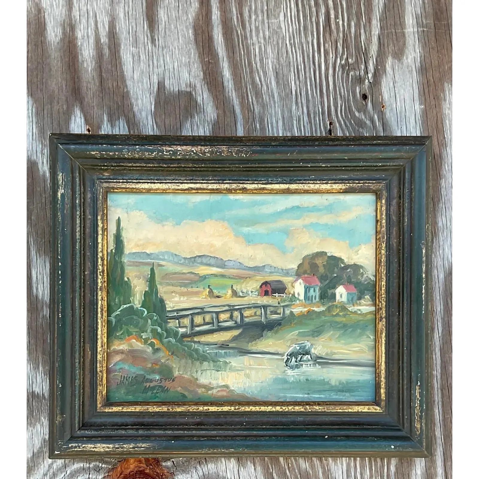 Vintage Boho Original Oil Painting Signed James Augustus McLean — additional photo 4