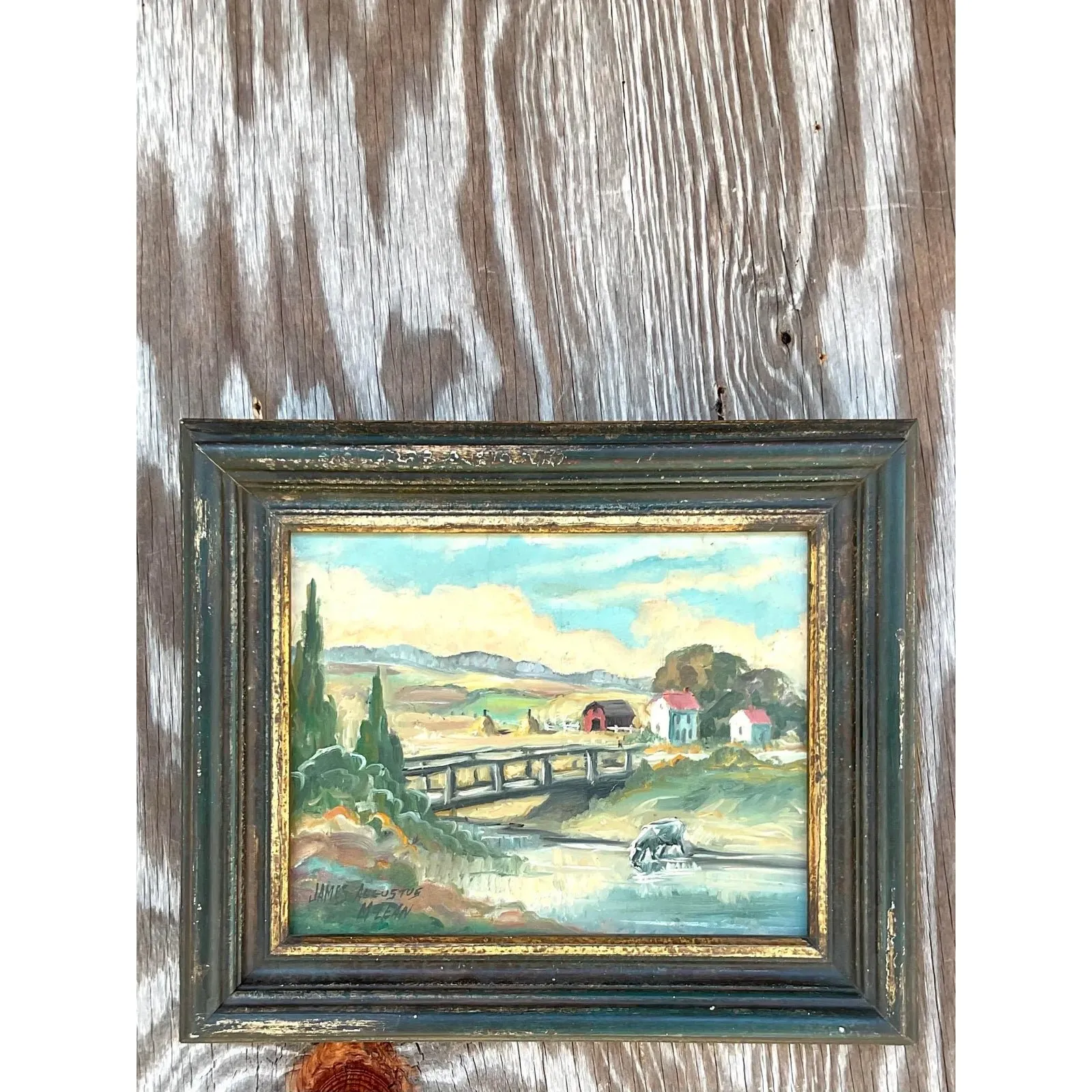 Vintage Boho Original Oil Painting Signed James Augustus McLean — additional photo 5