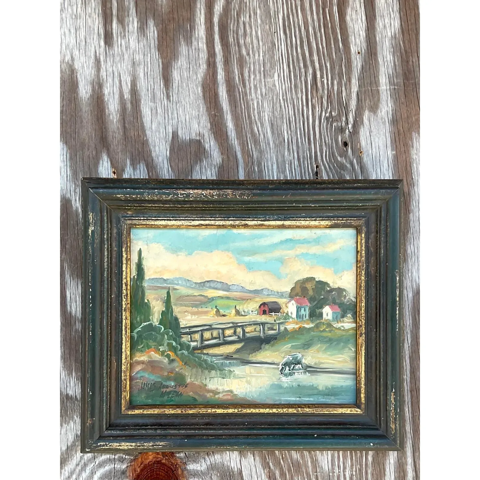 Vintage Boho Original Oil Painting Signed James Augustus McLean — additional photo 7