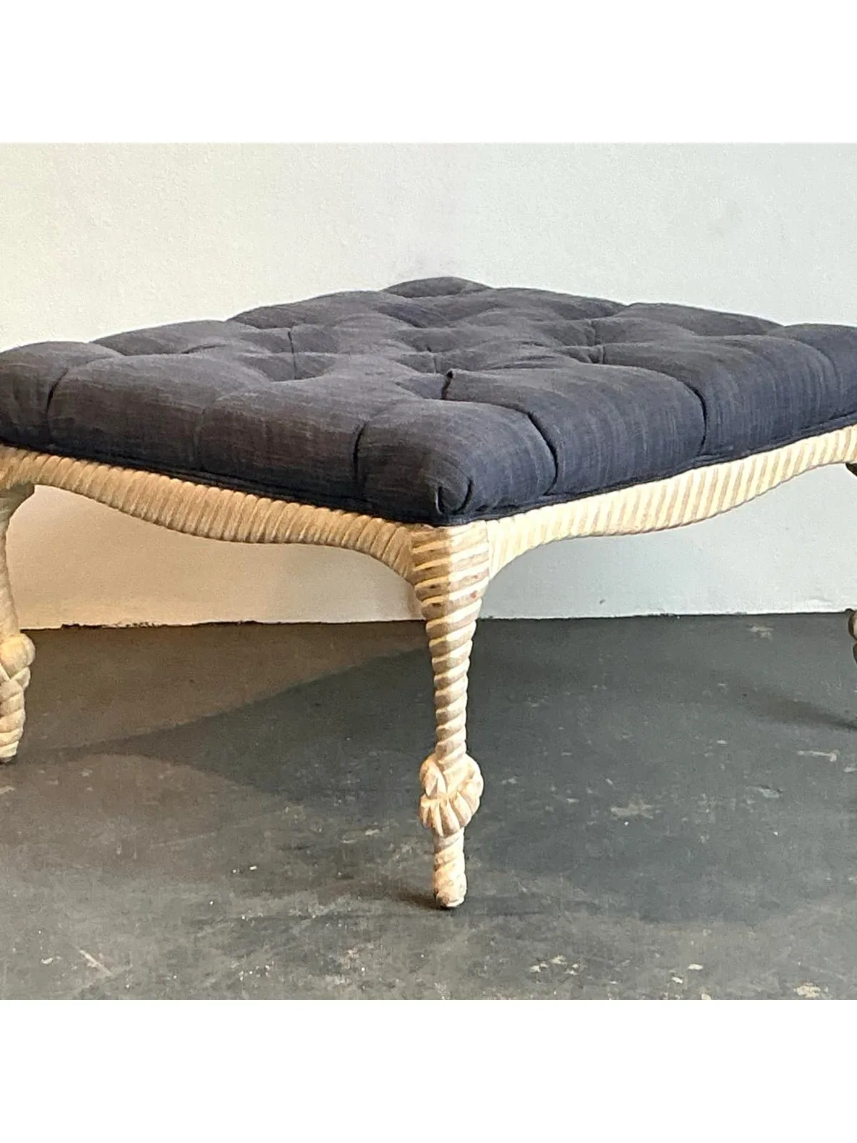 Vintage Rope and Knot Ottoman — additional photo 2