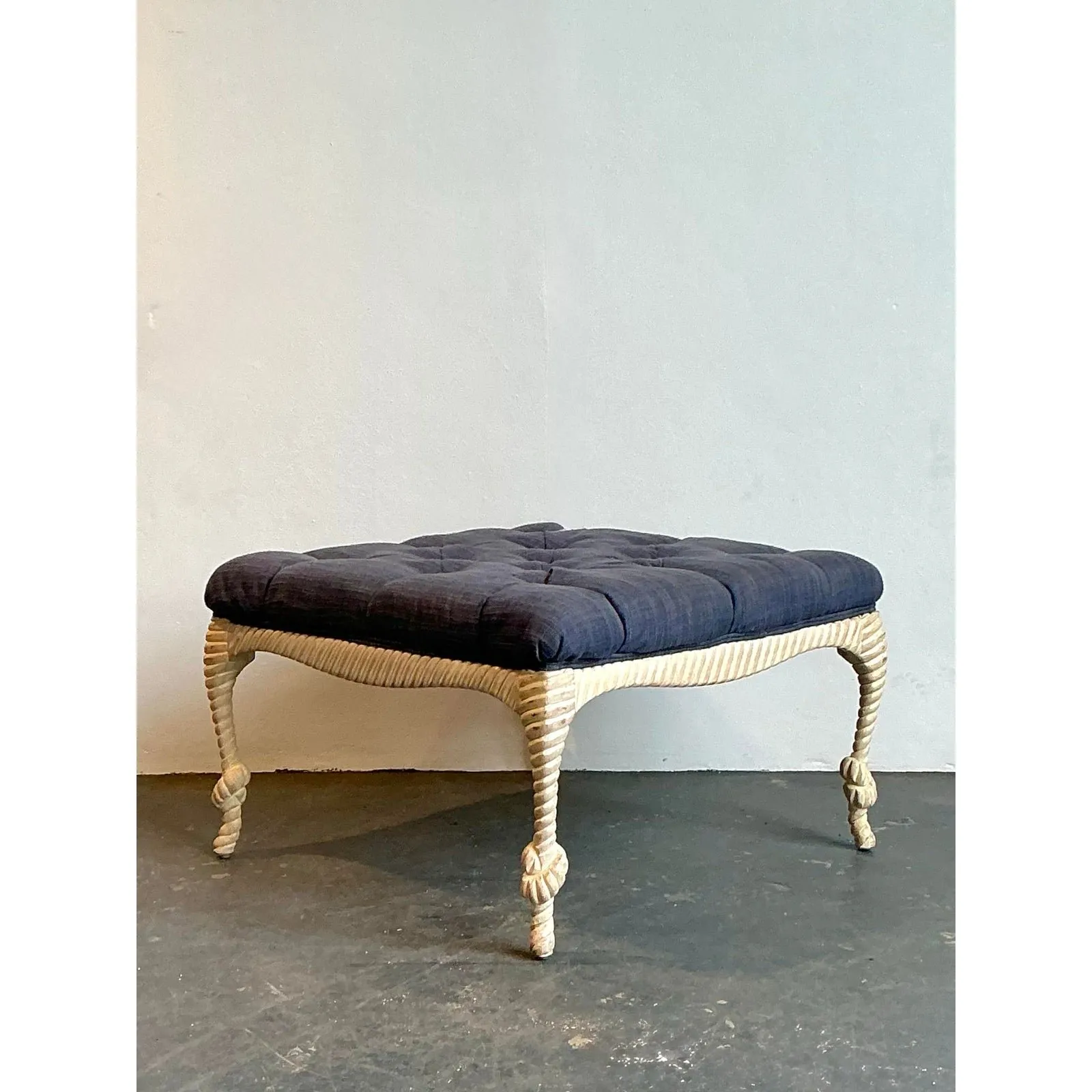 Vintage Rope and Knot Ottoman — additional photo 4