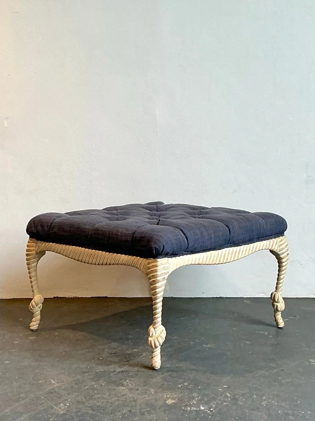 Vintage Rope and Knot Ottoman — additional photo 3