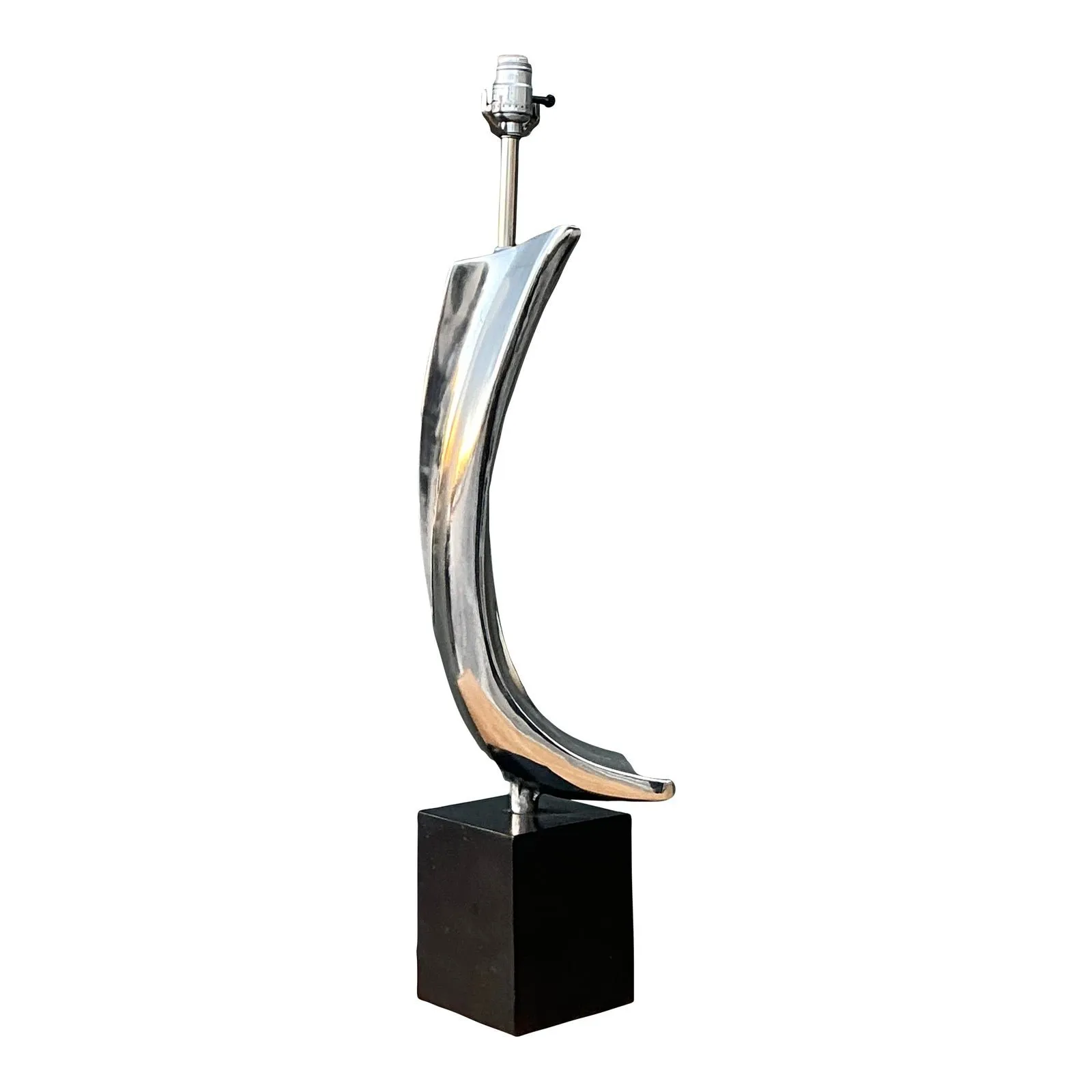 Vintage MCM Weiss and Barr for Laurel Lamp Company Chrome Sculptural Lamp — additional photo 1