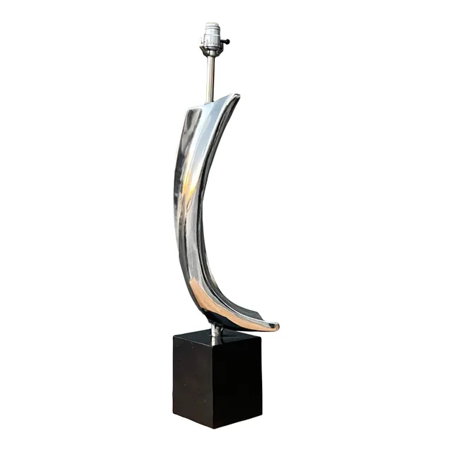 Vintage MCM Weiss and Barr for Laurel Lamp Company Chrome Sculptural Lamp — additional photo 1