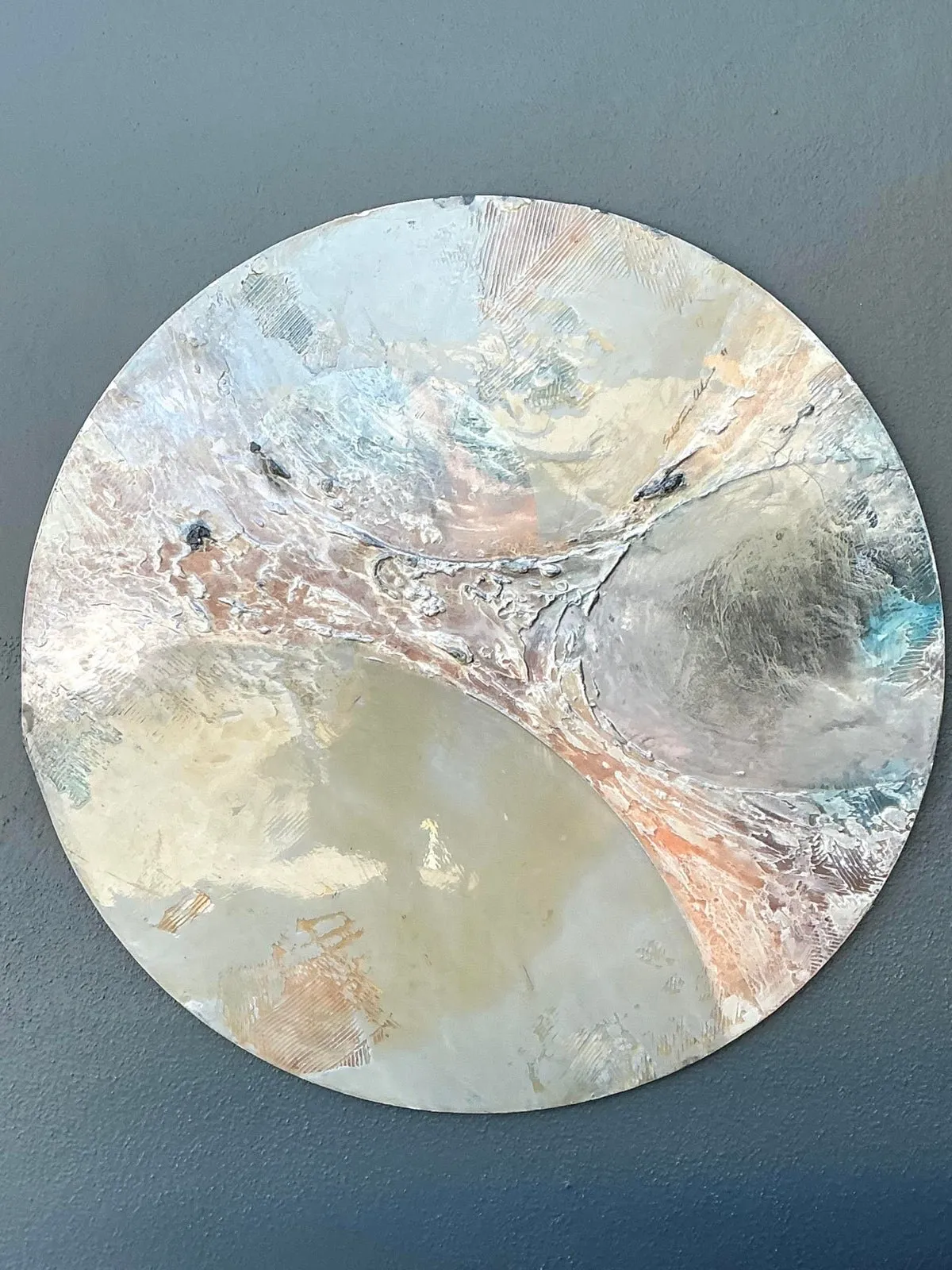 Vintage Monumental Mixed Media Disc Wall Sculpture — additional photo 4