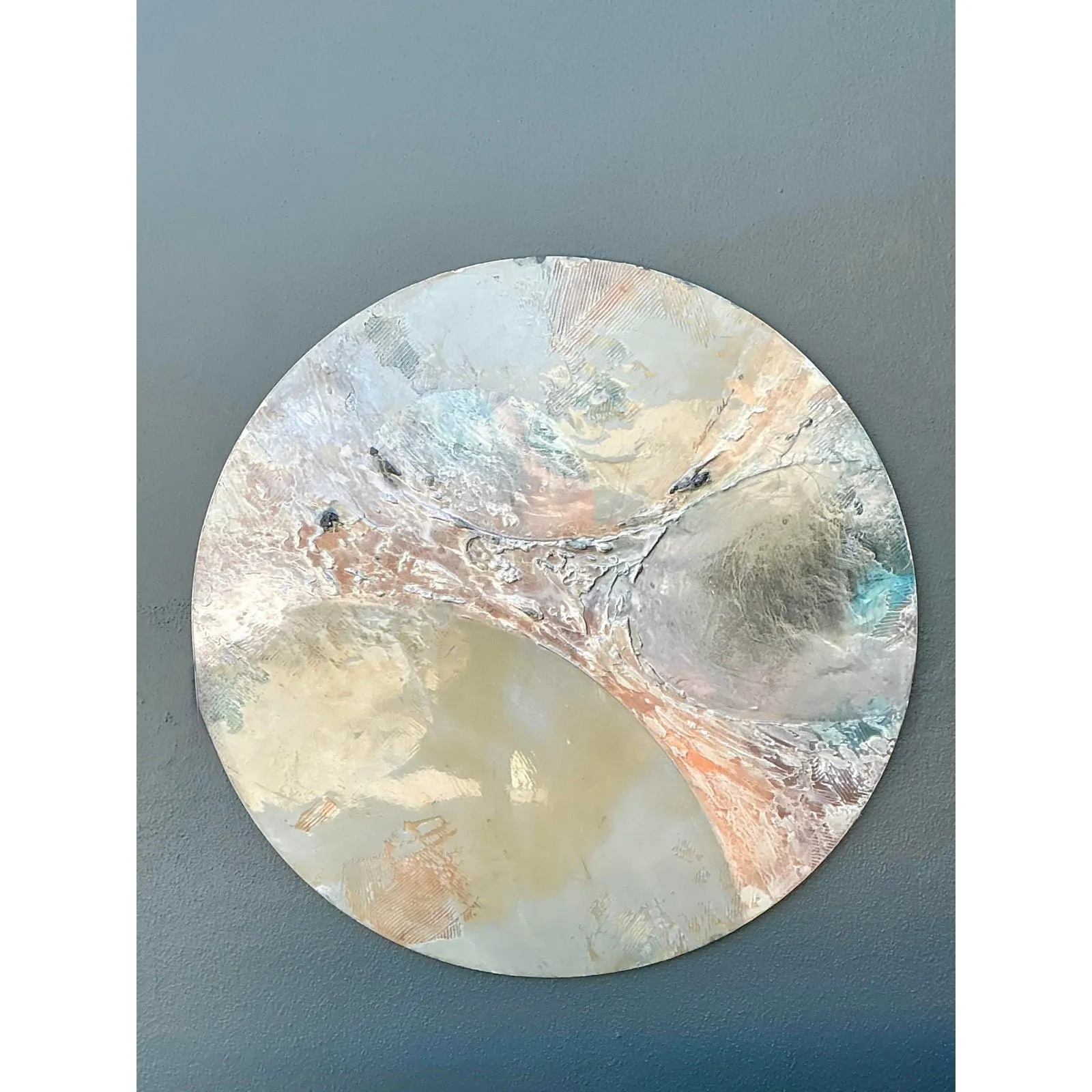 Vintage Monumental Mixed Media Disc Wall Sculpture — additional photo 5