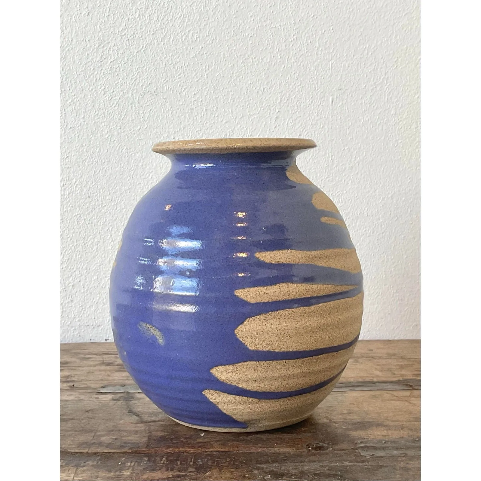 Vintage Original Studio Pottery Drip Glaze Vase — additional photo 1