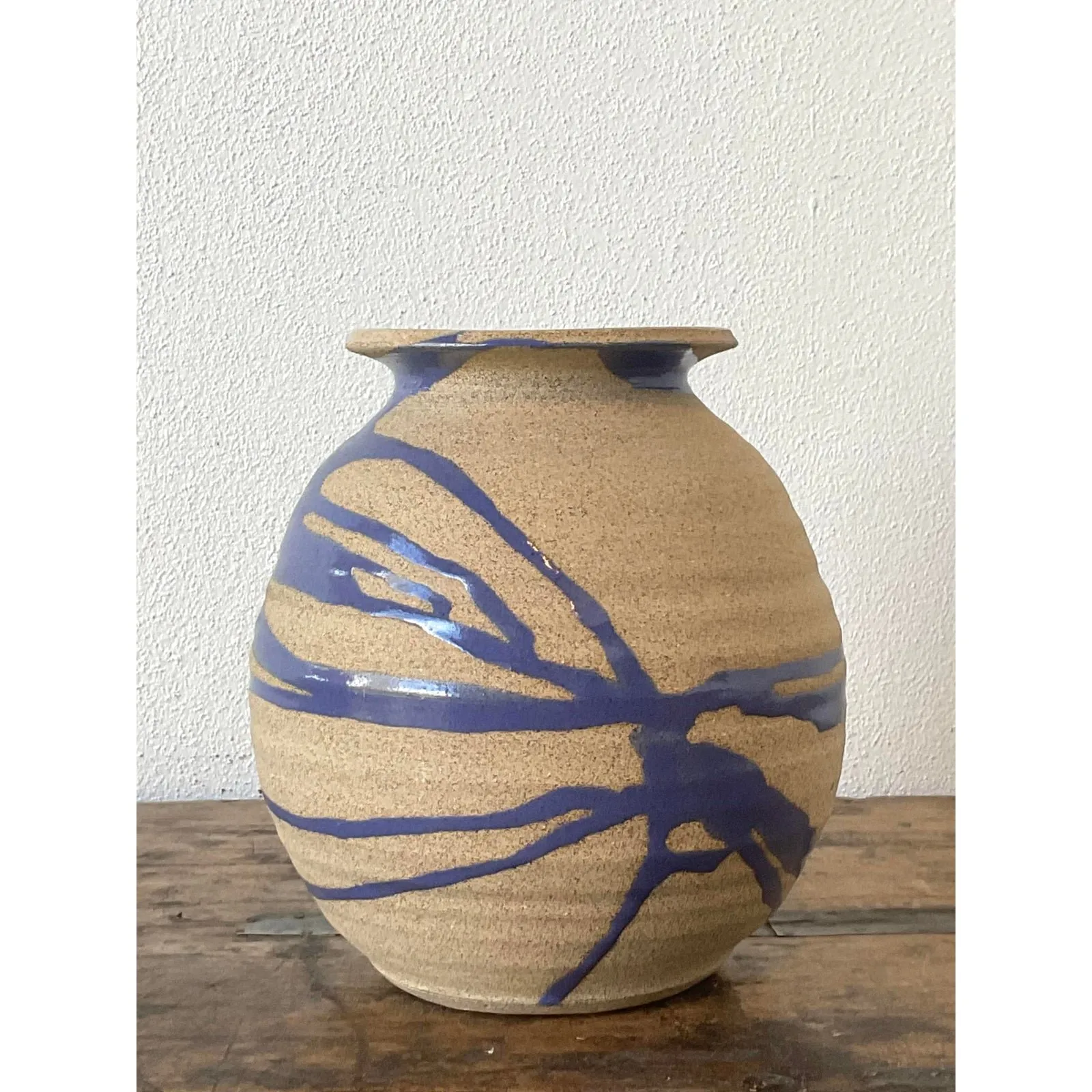 Vintage Original Studio Pottery Drip Glaze Vase — additional photo 2
