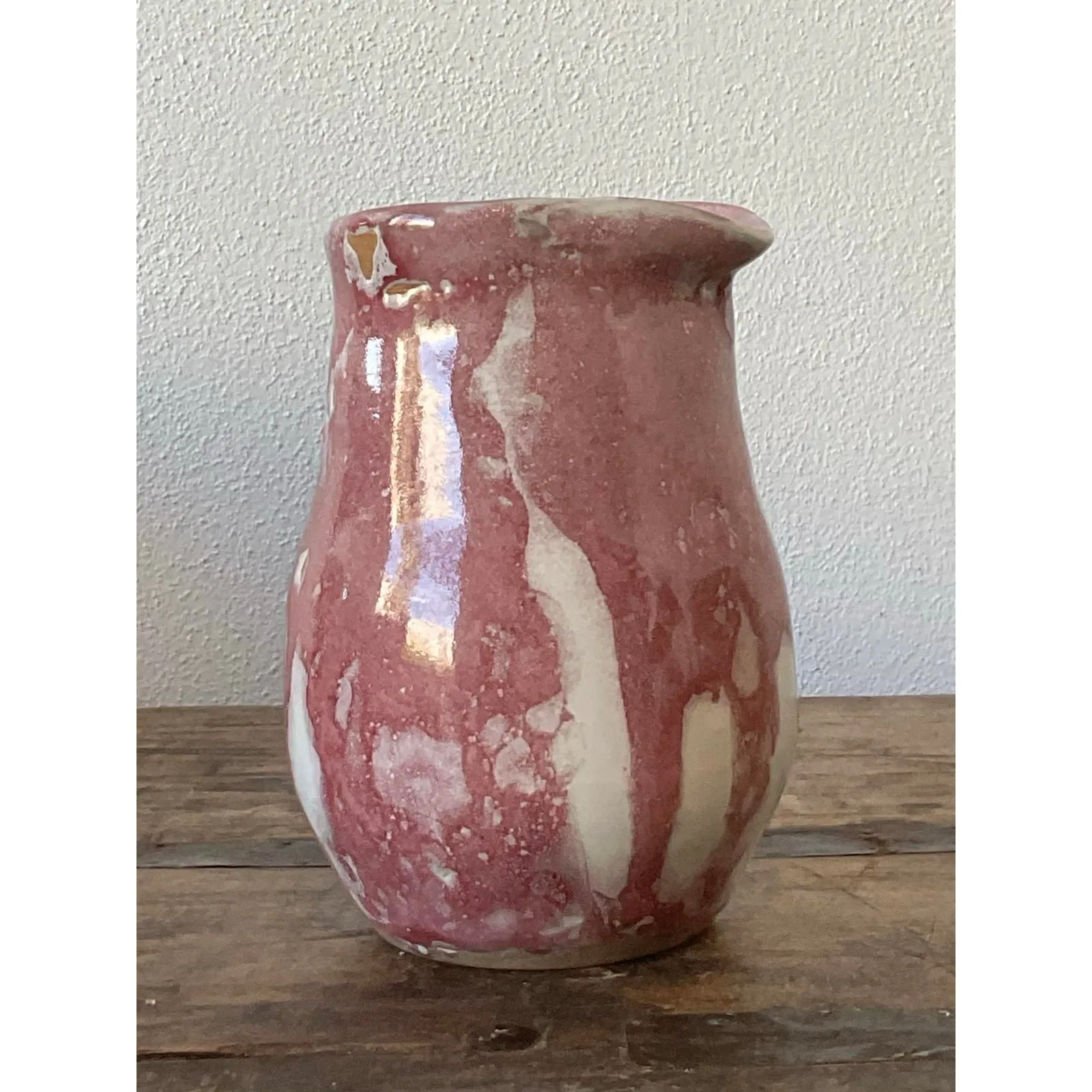 Vintage Original Studio Pottery Drip Glaze Vase - Stoneware, 3.25W x 5.5H — additional photo 5