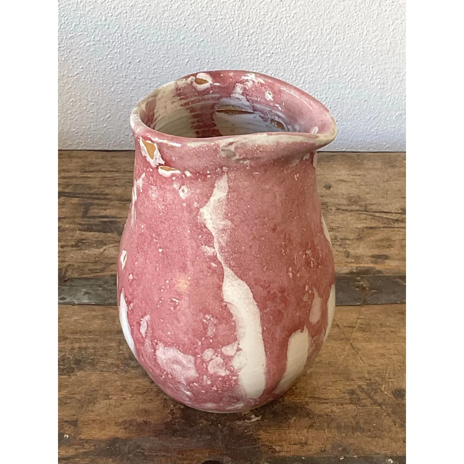 Vintage Original Studio Pottery Drip Glaze Vase - Stoneware, 3.25W x 5.5H — additional photo 3