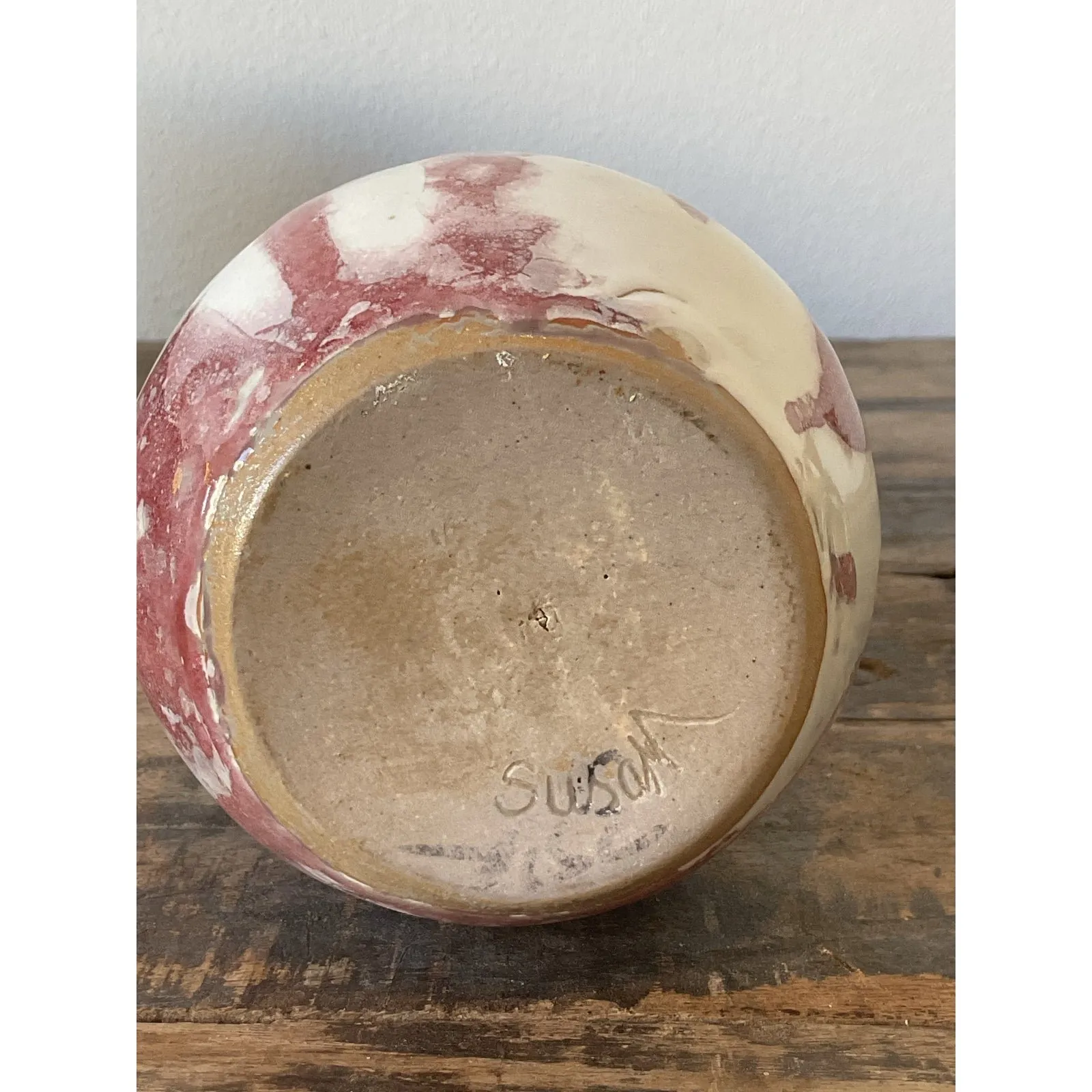 Vintage Original Studio Pottery Drip Glaze Vase - Stoneware, 3.25W x 5.5H — additional photo 6