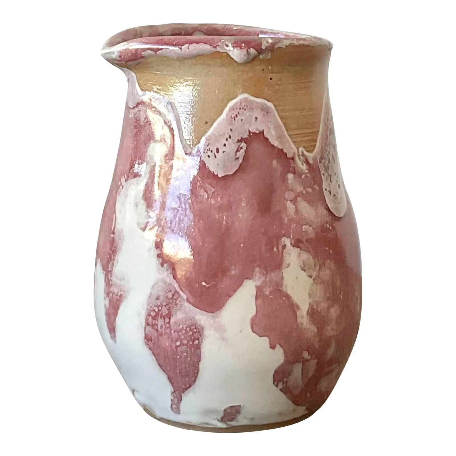 Vintage Original Studio Pottery Drip Glaze Vase - Stoneware, 3.25W x 5.5H — additional photo 8
