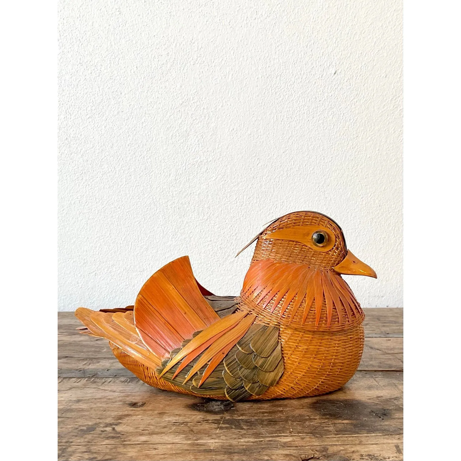 Vintage Shanghai Handicrafts Rattan Bird