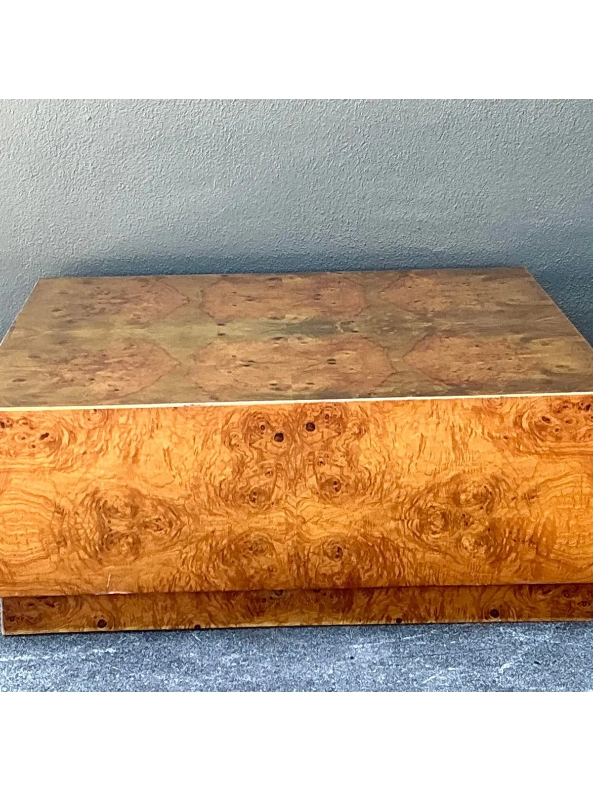 Vintage Book Matched Burl Wood Coffee Table — additional photo 2