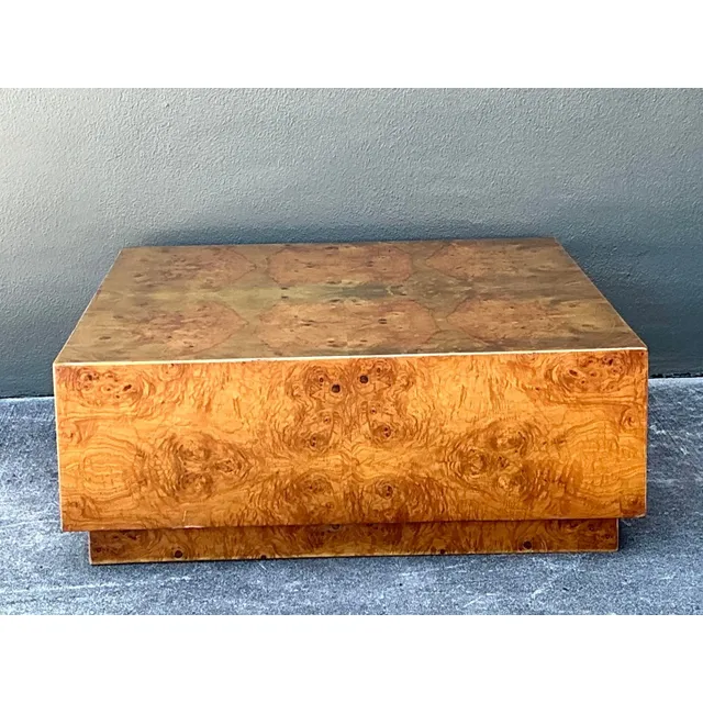 Vintage Book Matched Burl Wood Coffee Table — additional photo 3
