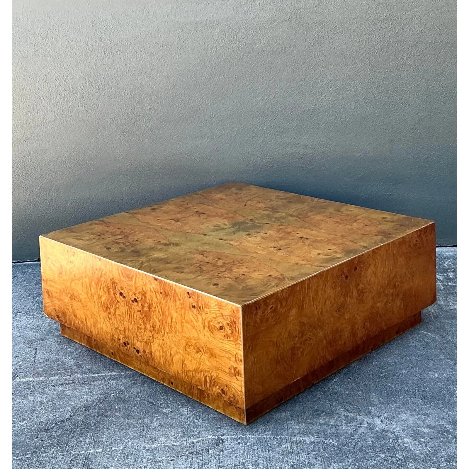 Vintage Book Matched Burl Wood Coffee Table — additional photo 2