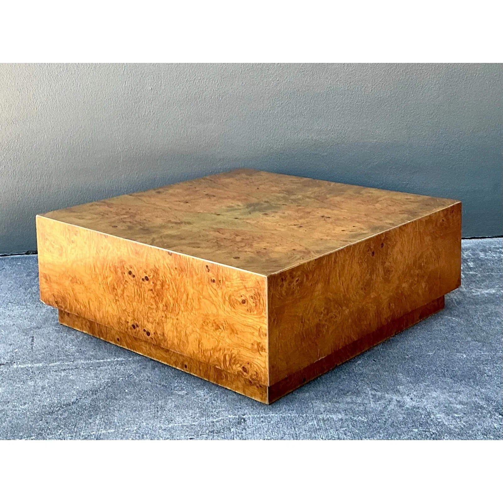 Vintage Book Matched Burl Wood Coffee Table — additional photo 1